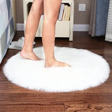 Чистые цветные ковры круглый коврик мягкий искусственный мех шерсть гостиная диван ковер плюшевые ковры крышка спальни матрас Рождество дверь окно