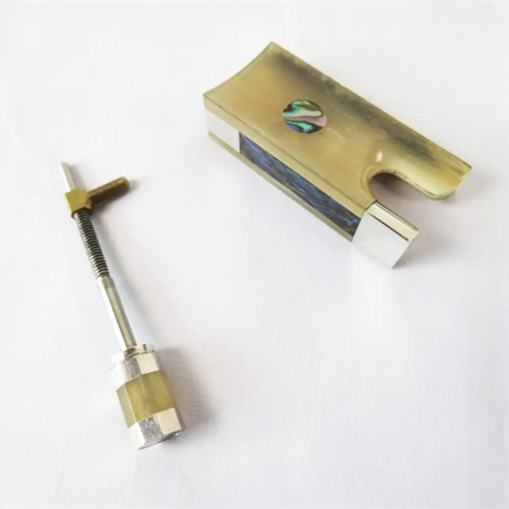 4/4 White Horn Frog w/ Screw fit Violin Bow Abalone Full LinedViolin Parts & Accessories