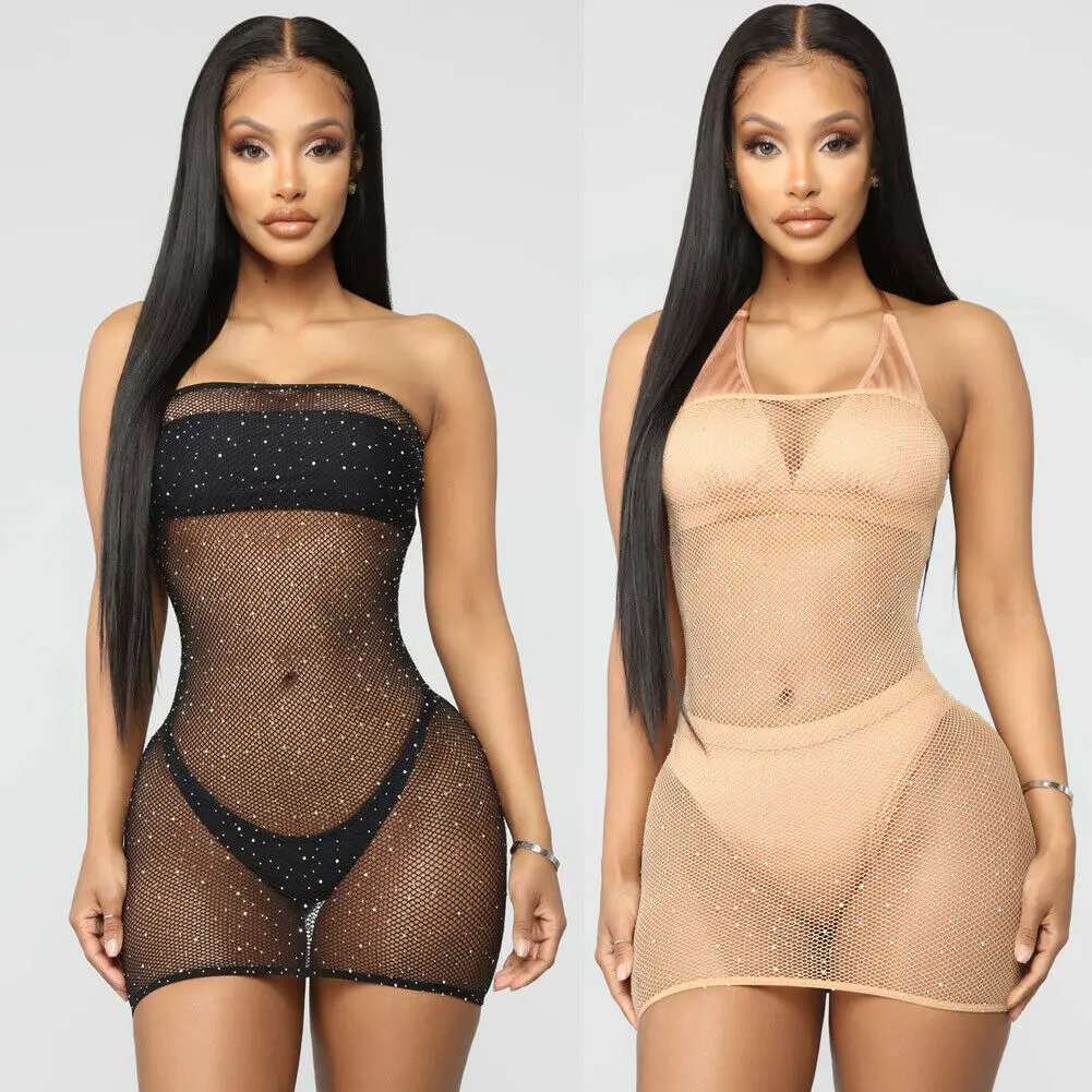 glitter see through dress