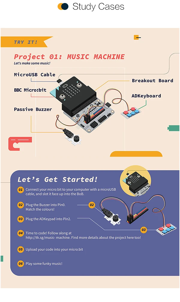 Для Micro: Набор бит Tinker, коммутационная плата Octopus ADKeypad для обучения в классах и DIY начинающих(без платы Microbit