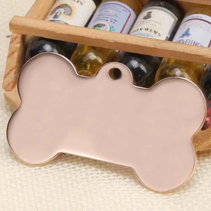 Free engraving text on front and back sides stainless steel pet dog tag