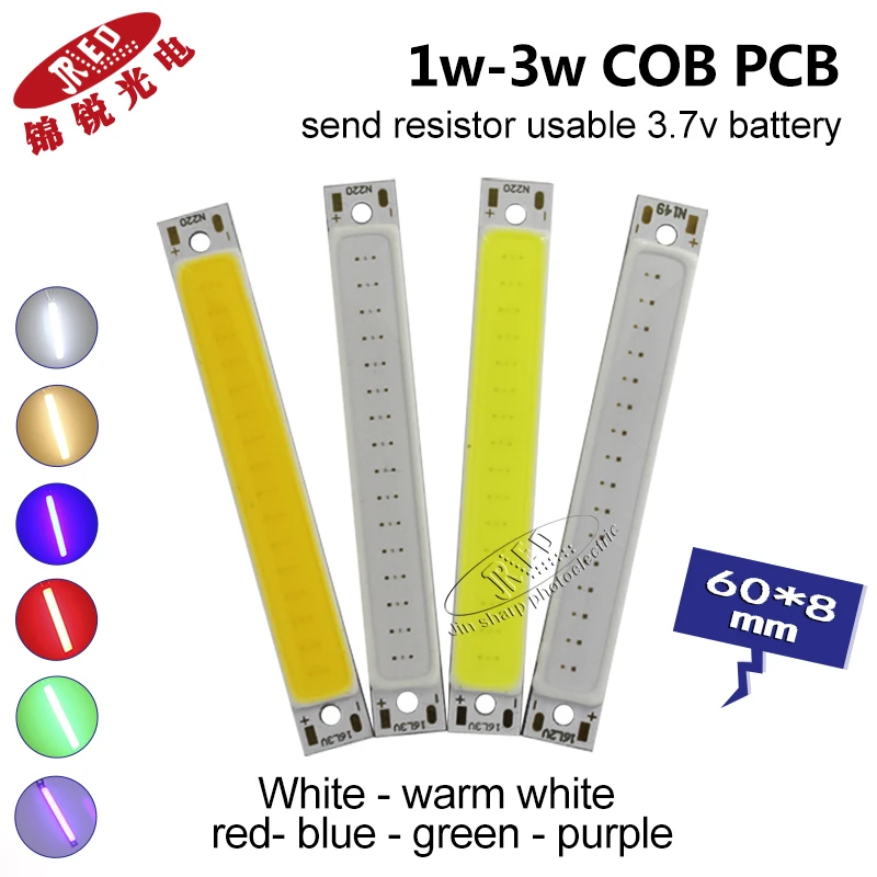 Светодиодный светильник COB 10/20 шт. 1 Вт 3 светодиодный 18650 7 батареи В subsize 60 мм