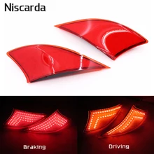 Niscarda 2 PCS Per Lexus IS250 IS300 IS350 2014 2015 2016 LED Paraurti Posteriore Del Riflettore di Luce Rosso Auto Auto del Freno fog Trim Lampada di Coda