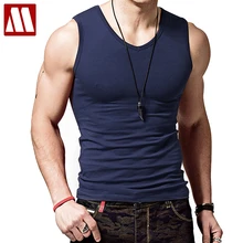 MYDBSH летняя хлопковая Однотонная футболка с круглым вырезом Повседневная футболка без рукавов Мужская футболка для фитнеса бодибилдера