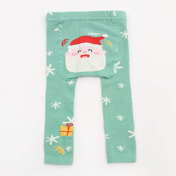 Рождественские стильные штаны на подгузник для малышей; сезон осень-зима; вязаные леггинсы с героями мультфильмов для маленьких мальчиков и девочек; Детские теплые штаны; От 0 до 4 лет