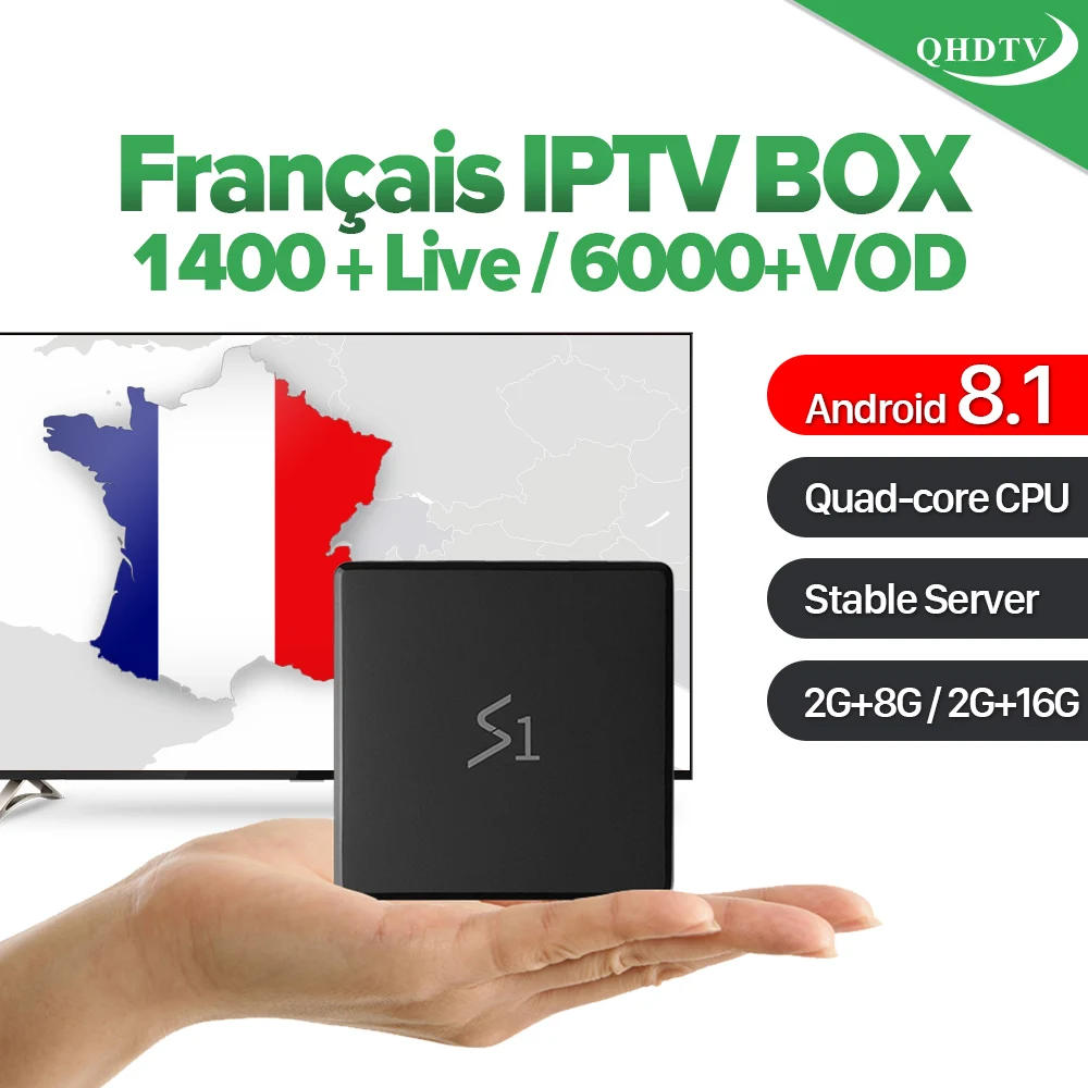 

Leadcool S1 IPTV France Android 8.1 TV Box 2G 8G/16G RK3229 QHDTV IPTV Code 1 Year IPTV French Belgium Arabic Netherlands IP TV