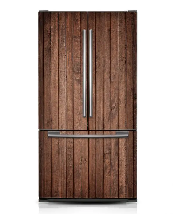 

Wholesale 3D Brown Wooden SelfAdhesive Dishwasher Refrigerator Freeze Sticker Kid's Art Fridge Door Cover Wallpaper