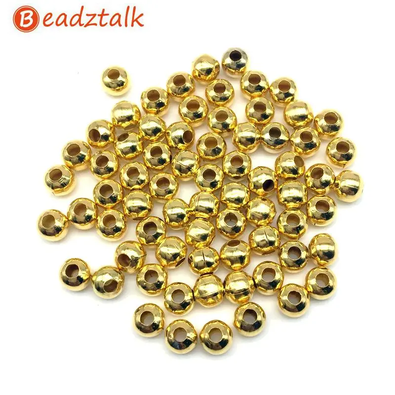 1000Pcs//Lot HOT Round Ball Spacer Metal Beads Jewelry Making Wholesale 3MM