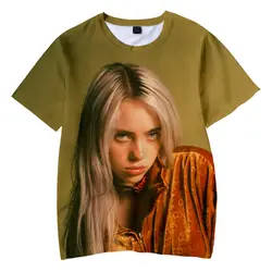 Billie eilish/детская одежда в 3D стиле короткая футболка для женщин, модная летняя футболка с короткими рукавами трендовая детская одежда для