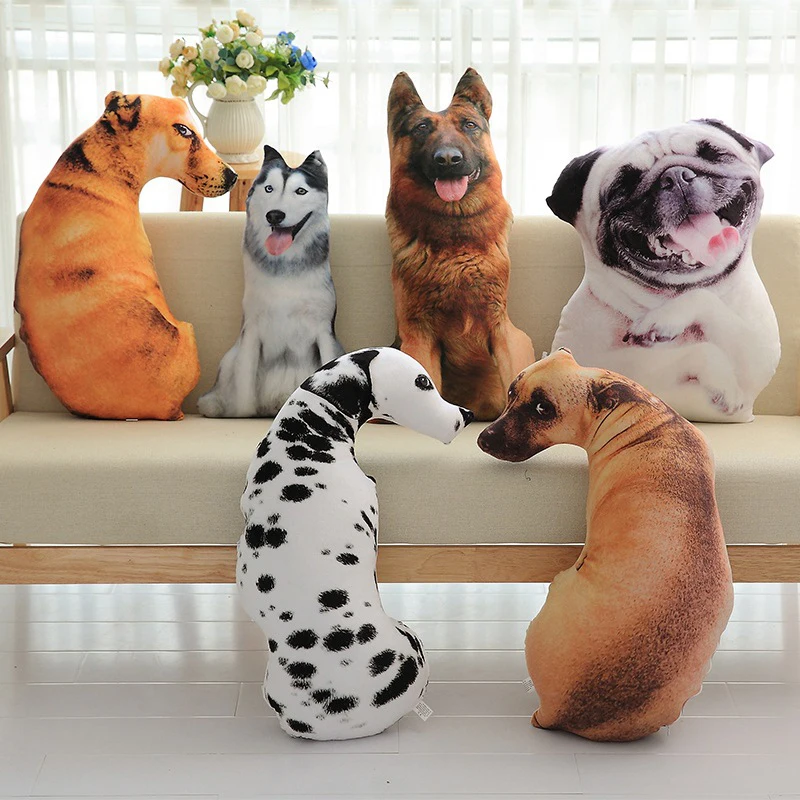 

50-70cm Cute Simulation Dog Plush Toy 3D Printing Stuffed Animal Dog Plush Pillow Stuffed Cartoon Cushion Kids Doll Gift