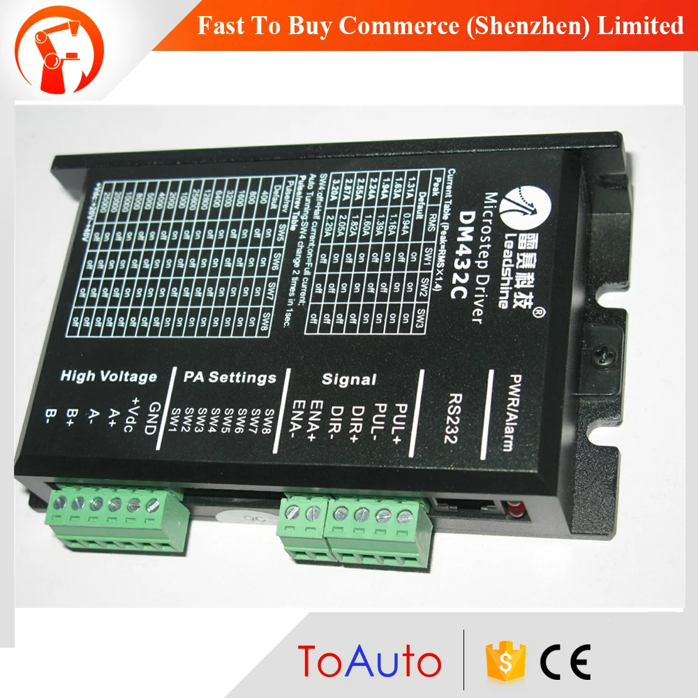 

DM432C Leadshine CNC Stepper Drive 2 phase digital stepping drive 1.3~3.2A 18~40VDC Good for Low Speed Matching Nema17 23 Motor