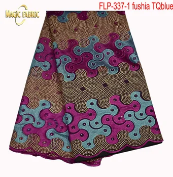 

Cheap Tulle African Lace Fabric high quality African French Net Lace with Stones for party dress FLP-337