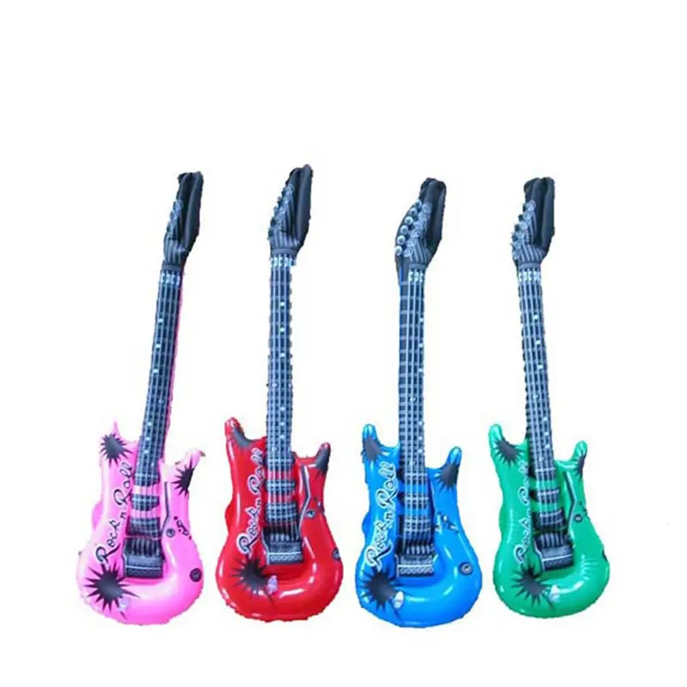 1 шт. милые новые детские рок надувные игрушки воздушный наполнитель гитары ПВХ день рождения пляжные вечерние игрушки для детей детские подарки, произвольный цвет