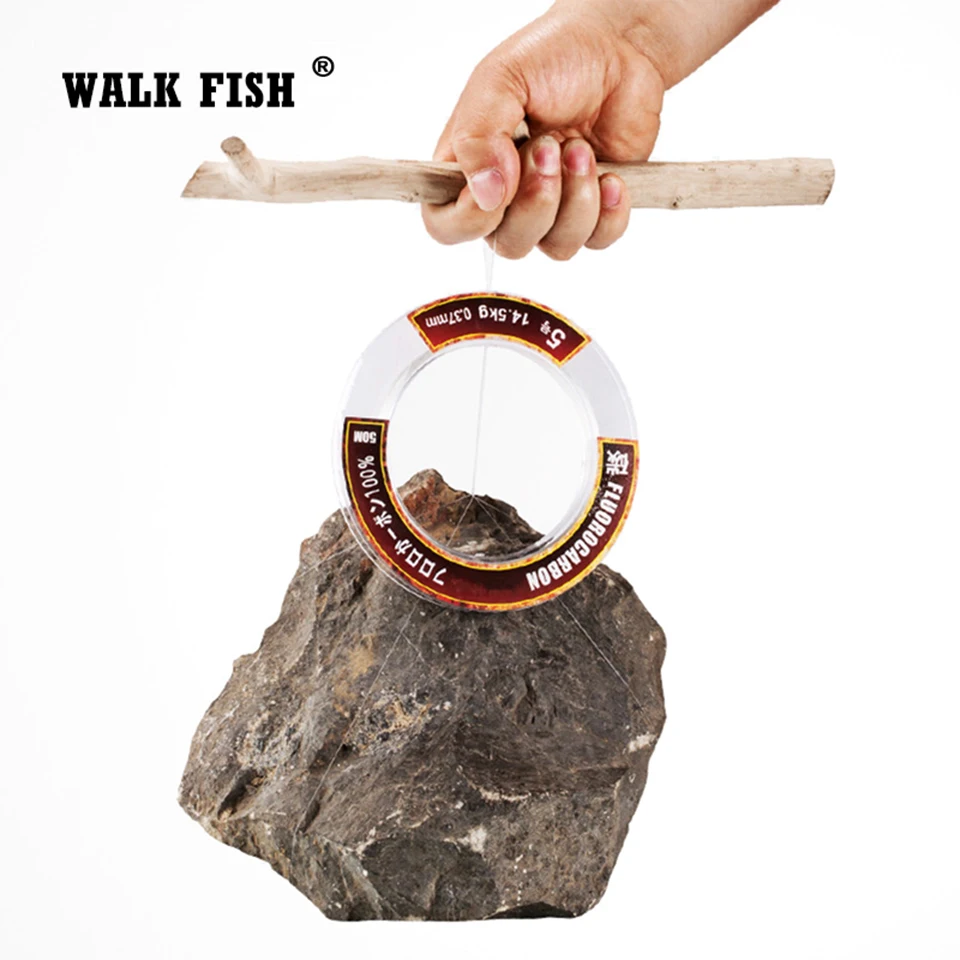 Walk Fish супер сильная 50 м 100 м настоящая фторуглеродная рыболовная леска углеродная Мононить лидер углеродное волокно рыболовный шнур