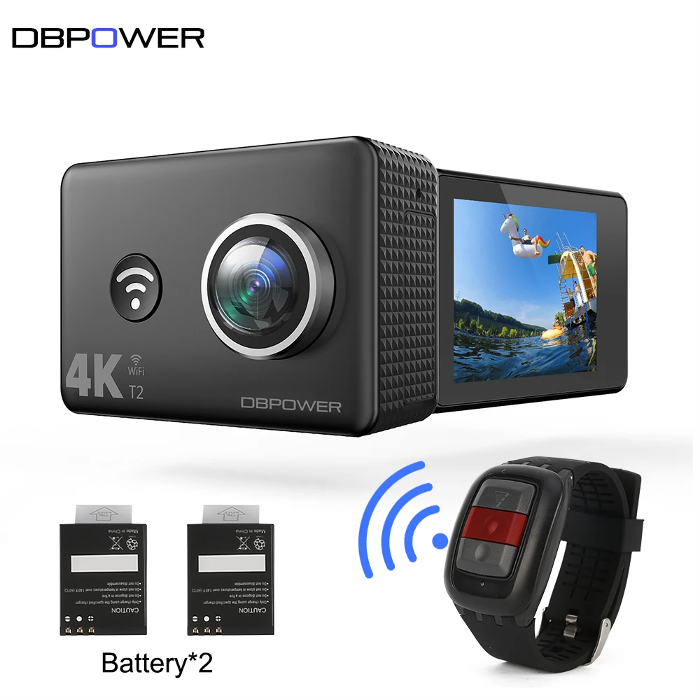 Buy DBPOWER T2 4K Action Camera 14MP 7G lens Ultra FHD Waterproof Sports Cam