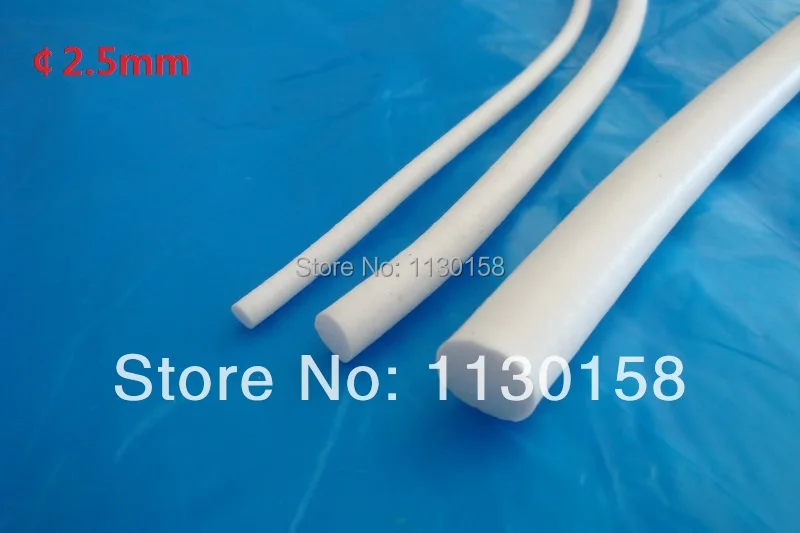 Silicone Foam Cord, 2.5mm Diameter, 10meters Closed cell silicone foam