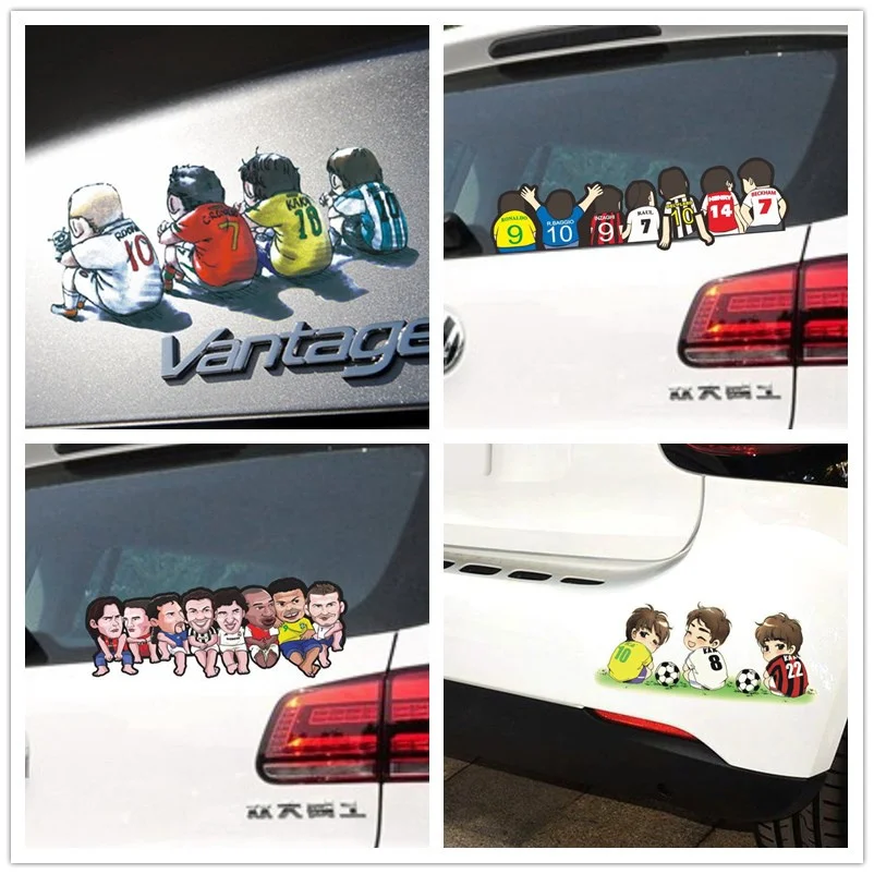 

Car Stickers Famous Football Players Messi CR7 Backham Kaka Rooney Neymar Henry Suares Funny Creative Auto Tuning Styling D10