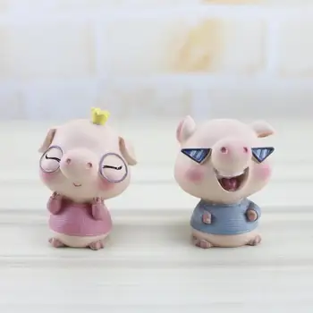 

vintage Distressed cute couple piggy lover Craft ornaments birthday gift craft model for home coffee bar ornaments decoration