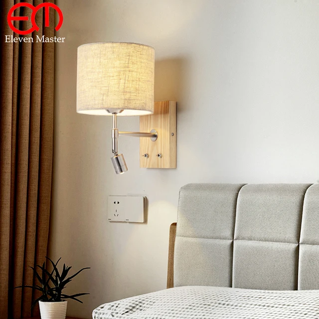 Gunny Lampshade Bedside Wall Lamp Led Spot Lighting Fixtures In The Gunny Lampshade Bedside Wall Lamp Led Spot Lighting Fixtures In The Reading Light With Switch Fabric Sconce Wwl005