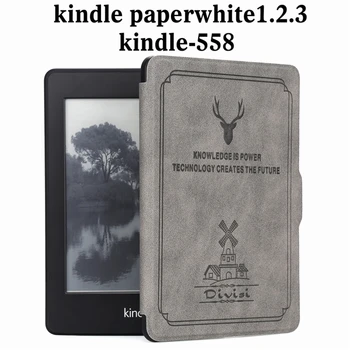 

For Amazon Kindle Paperwhite Case Cover PU Leather TPU Hard Back Smart Cover for Kindle Paperwhite 1 2 3 Ebook Cover 6'' funda