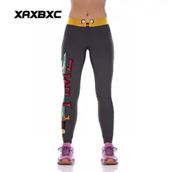 Xaxbxc Новый 1027 сексуальная девушка Slim Fit Карандаш Брюки для девочек время приключений меч Джейк Собака Печать Тренировки Фитнес эластичные