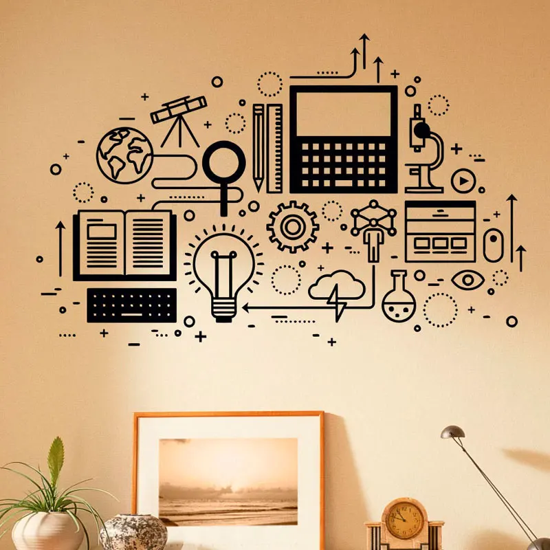 

Computer Technology Wall Decal Vinyl Sticker Science Education Home School Classroom Art Decor Self-adhesive Murals BG18