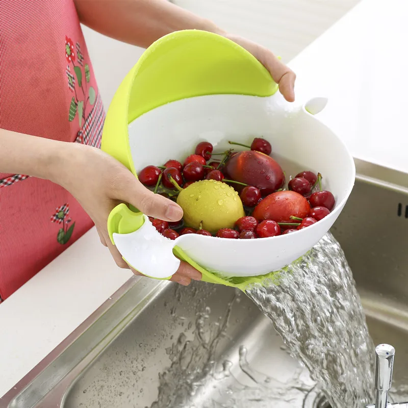 

Double Layer Fruit basin Plastic Fruit basin 1 pcs Rotation Drainage basin
