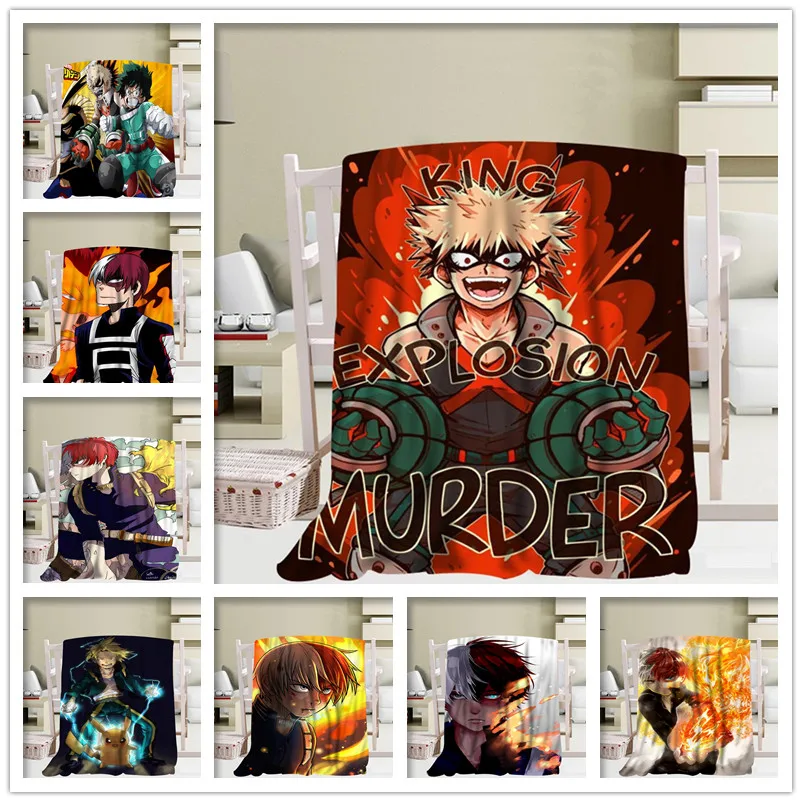 

Custom Boku No Hero Academia Todoroki Blanket Office Sofa Blanket Portable Soft Blanket Bed Plane Travel Adult Home Blanket