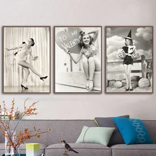 Vintage Sexy Model Women Nordic Posters And Print Wall Art Canvas Painting Wall Pictures For Living Room Girl Bedroom Home Decor