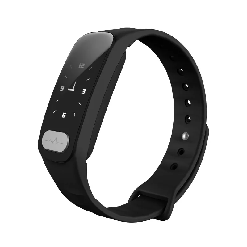 Лучшие продажи ECG PPG двойной HR измерения Smartband браслет с шагомером калорий спортивный браслет для мужчин и женщин - Цвет: Черный