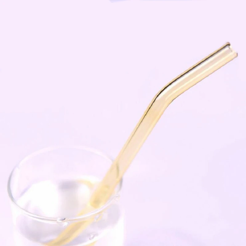 Hoomall 1 шт. многоразовые Жаростойкие соломинки для сока воды бар день рождения поставка прозрачная стекляная соломинка для питья - Color: K