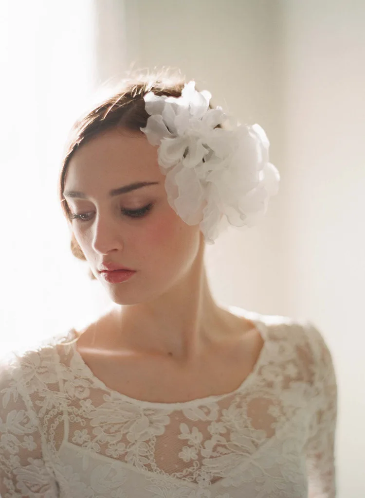 Ла звезда mar Свадебные аксессуары красивое белое платье с цветами, на свадьбу, шляпа с вуалью Быстрая шляпка Mariage