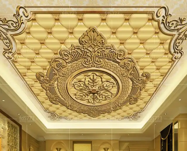 3d Ceiling Wall Paper Embossed Pattern Marble Soft Bag Wallpaper