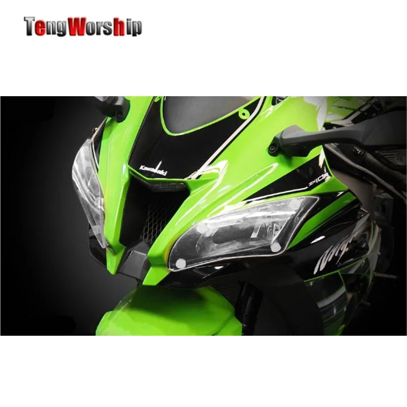 

TENGWORSHIP FOR KAWASAKI ZX-10R ZX10R 2016 2017 2018 motorcycle Headlight Protector Cover Shield Screen Lens