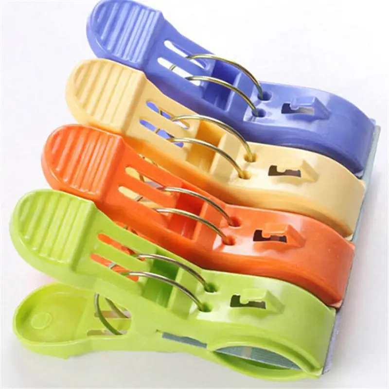 3pcs Bright Color Plastic Beach Towel Clips Quilt Clips Random Colorin