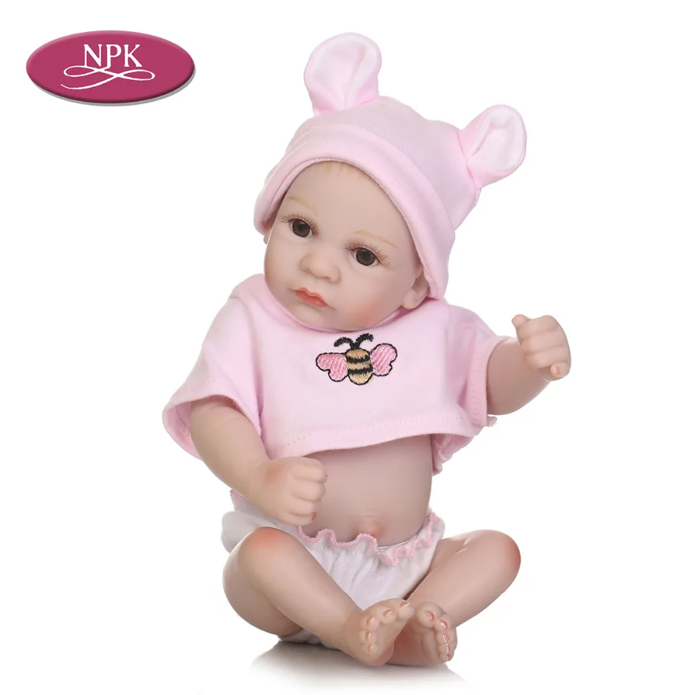 NPK 27CM Reborn Baby Girl Doll Full Body Silicone Babies DOll Lifelike Girl Newborn Baby Bathe Toys Fot Girl Child Birthday Gift (1)