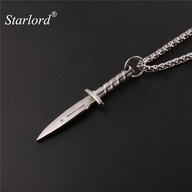 Starlord Dagger/ожерелье «меч» кулон из нержавеющей стали/золотой цвет Веревка Цепь для мужчин оружие хип-хоп Байкер ювелирные изделия GP2468