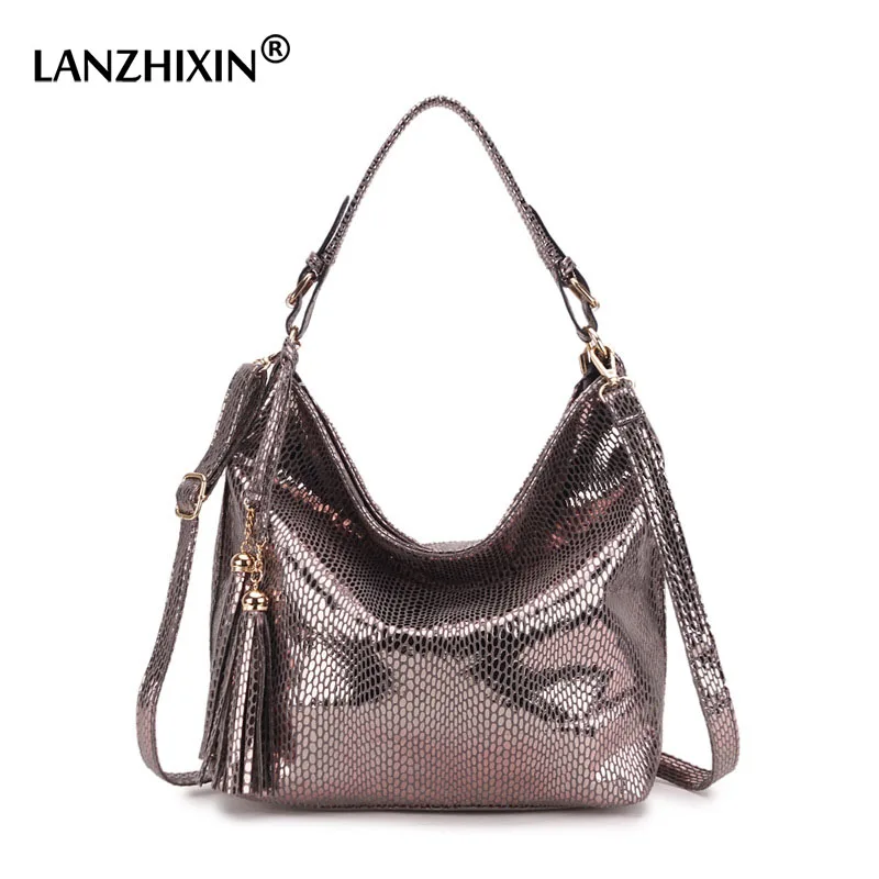 

Famous Designer Leather Women Handbags Snake Pattern Tassel Shoulder Bag Big Tote Ladies Hand Bags Crossbody Bags for Women 2018