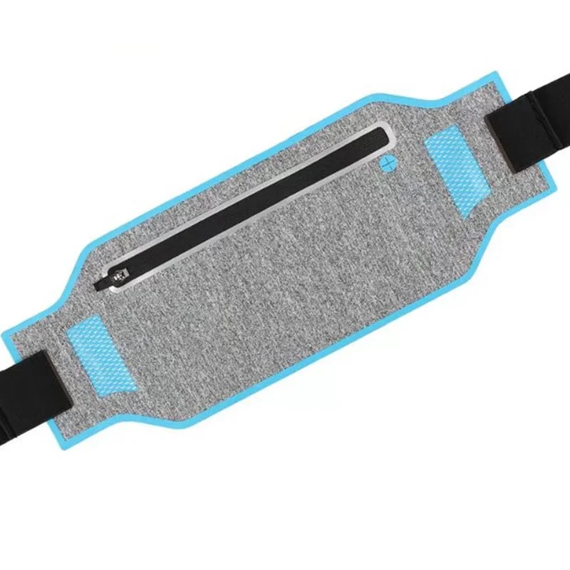 Стоящая Сверхлегкая сумка для бега для мужчин и женщин, поясная спортивная сумка для телефона, светоотражающая водонепроницаемая сумка для кемпинга и пеших прогулок - Цвет: Light blue