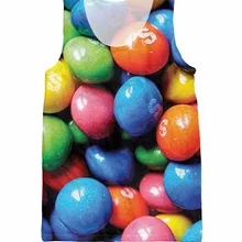 Модная одежда Летний стиль жилет футболка Skittles майка Радуга с конфеты 3d трикотаж с принтом для женщин и мужчин