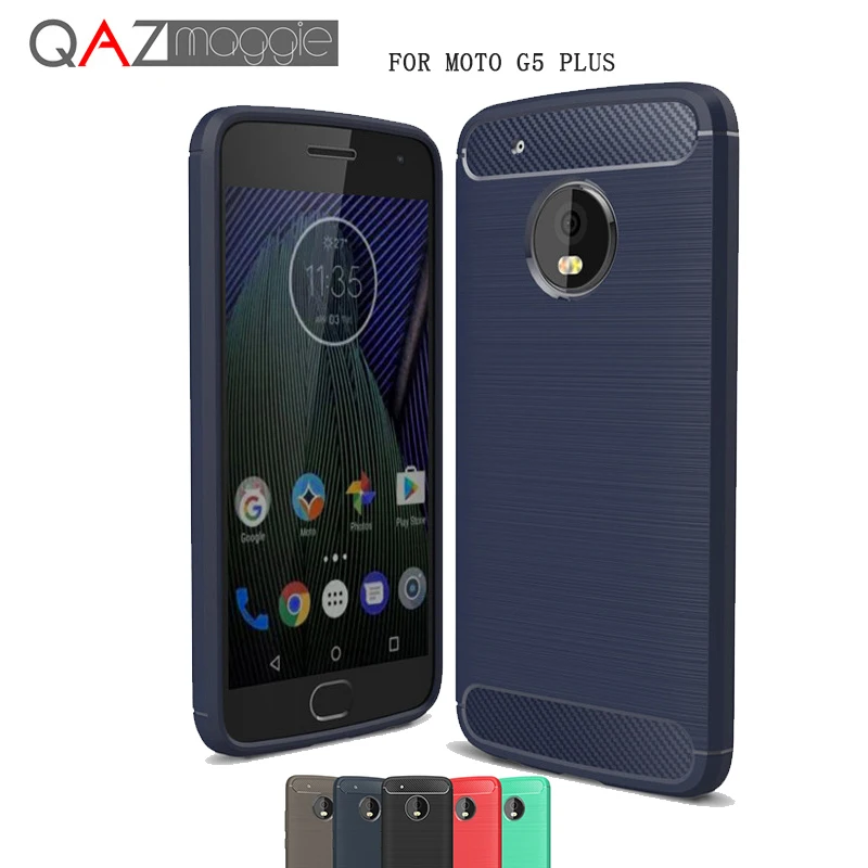 Чехол QAZ Maggie для Motolora Moto G5 Plus силиконовый мягкий ТПУ Матовый чехол из углеродного
