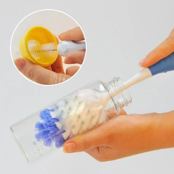 

2pcs/set Baby Bottle Brushes for Cleaning Kids Milk Feed Bottle Nipple Pacifier Nozzle Spout Tube Cleaning Brush