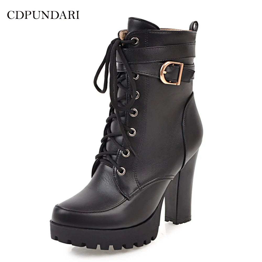 

CDPUNDARI Sexy Ankle boots for Women High heel platform boots Ladies Winter shoes woman