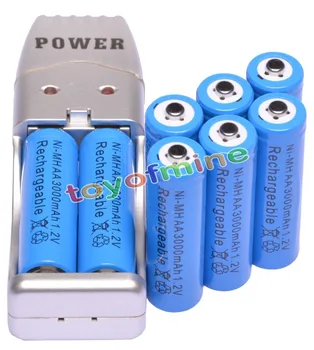

8x AA 2A Blue Color 1.2V Ni-MH 3000mAh Rechargeable Battery + USB Charger