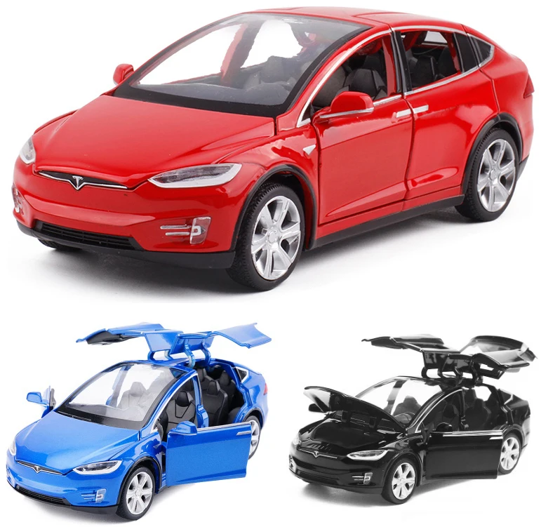 Модель автомобиля из сплава в масштабе 1:32 Tesla Model X металлические игрушечные