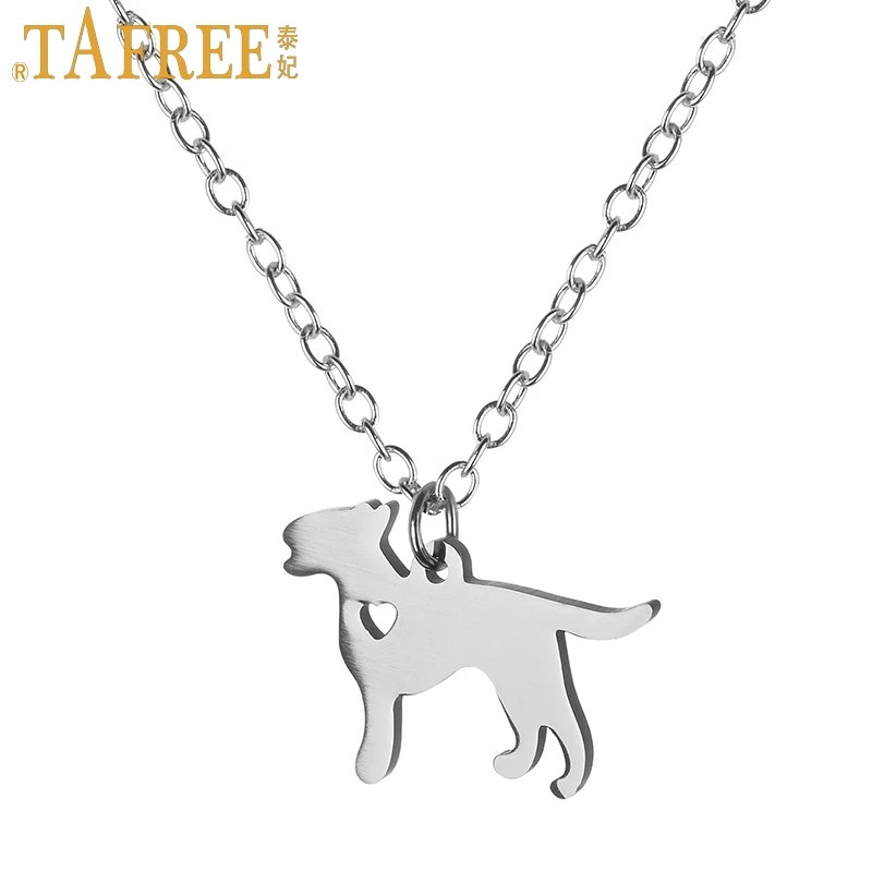 

TAFREE men women love dog jewelry stainless steel Bull Terrier UK pet dog pendant statament necklace animal charms gifts choker
