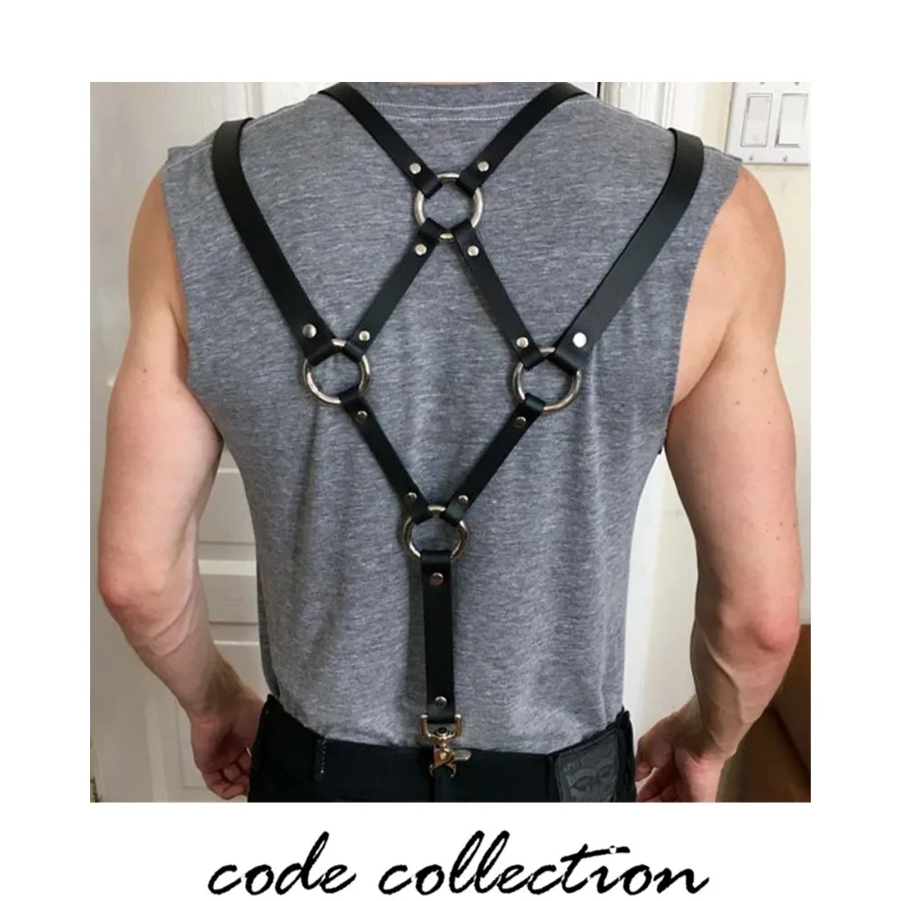 

Vintage Retro Leather Suspender Male Braces Belt For Men Women Skirt Unisex Bib Short Hook Leisure Punk Binding Band Sexy Dark
