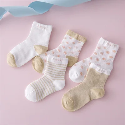 10 шт./партия = 5 пар), детские носки из хлопка, носки-тапочки для новорожденных, Детские хлопковые короткие носки, носки для мальчиков и девочек - Цвет: Khaki