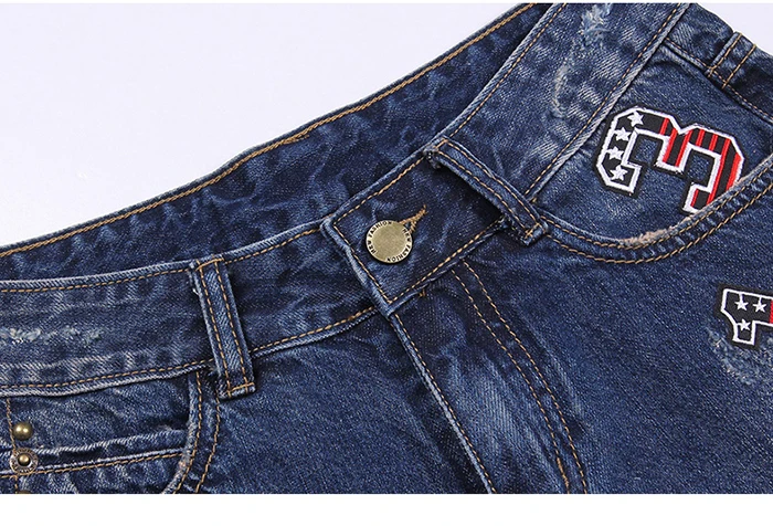 Краткое относятся повседневное Лето Средняя Талия джинсовые рваные Сельма толстовка с круглым воротником джинсы для женщин шорты вышивка