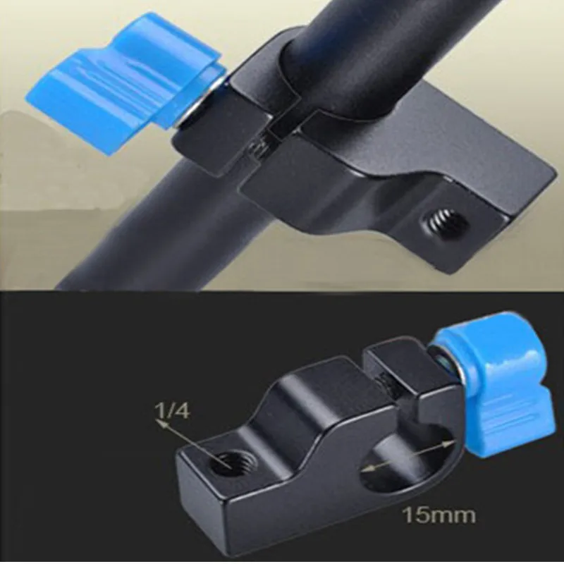

Professional 1/4" Thread Mount Rail Block Rod Clamp Rig 15mm Rod DSLR Rig Support Rail System Follow Focus Magic Arm Monitor Rig